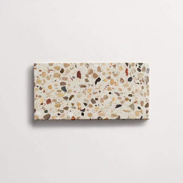 forage terrazzo | split field tile | honed | white | sample 
