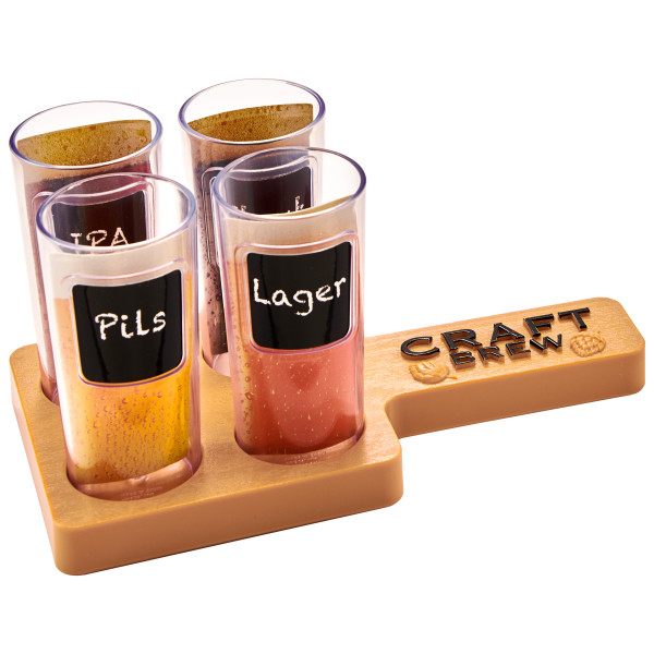 Set Di Decorazioni Per Torte Craft Brew Flight - Pala In Legno E 4 Bicchierini Di Carta Per Birra - 3