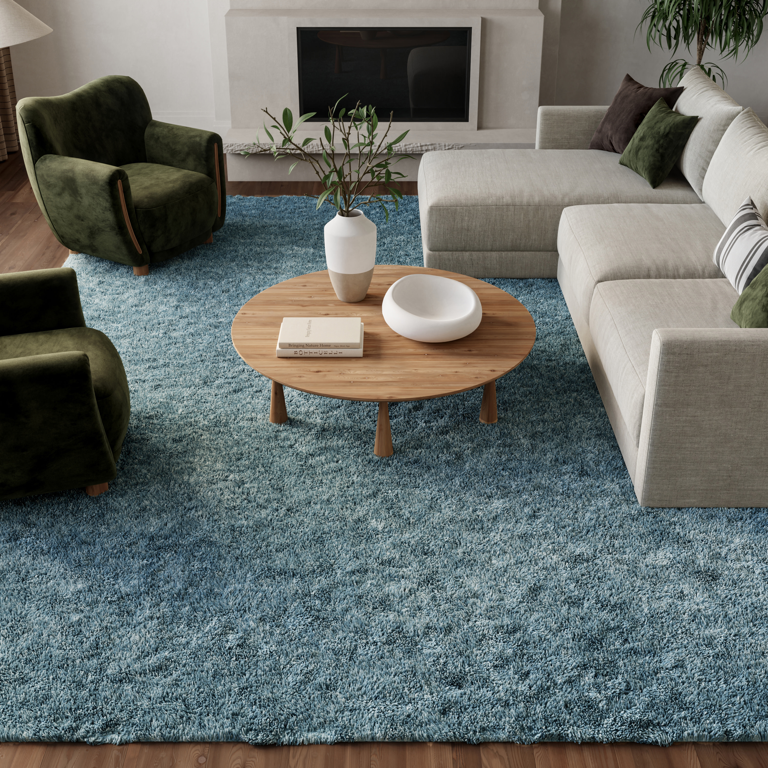 Nourison Dreamy Shag 7'10" x 9'10" Aqua Shag Indoor Rug