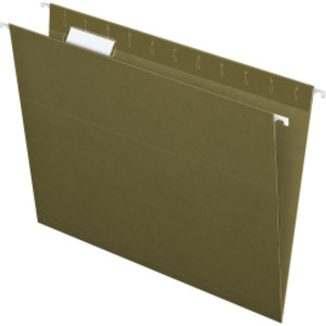 Recycled Hanging Folders, Letter Size, Standard Green, 1/5 Cut, Box of 25