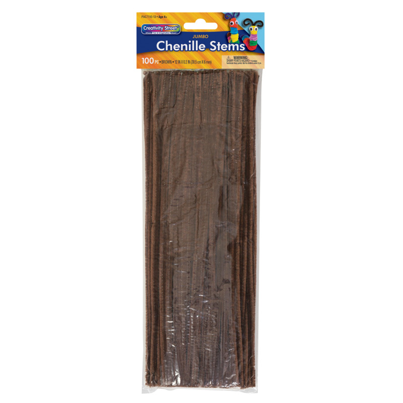 Jumbo Stems, Brown, 12" x 6 mm, 100 Pieces