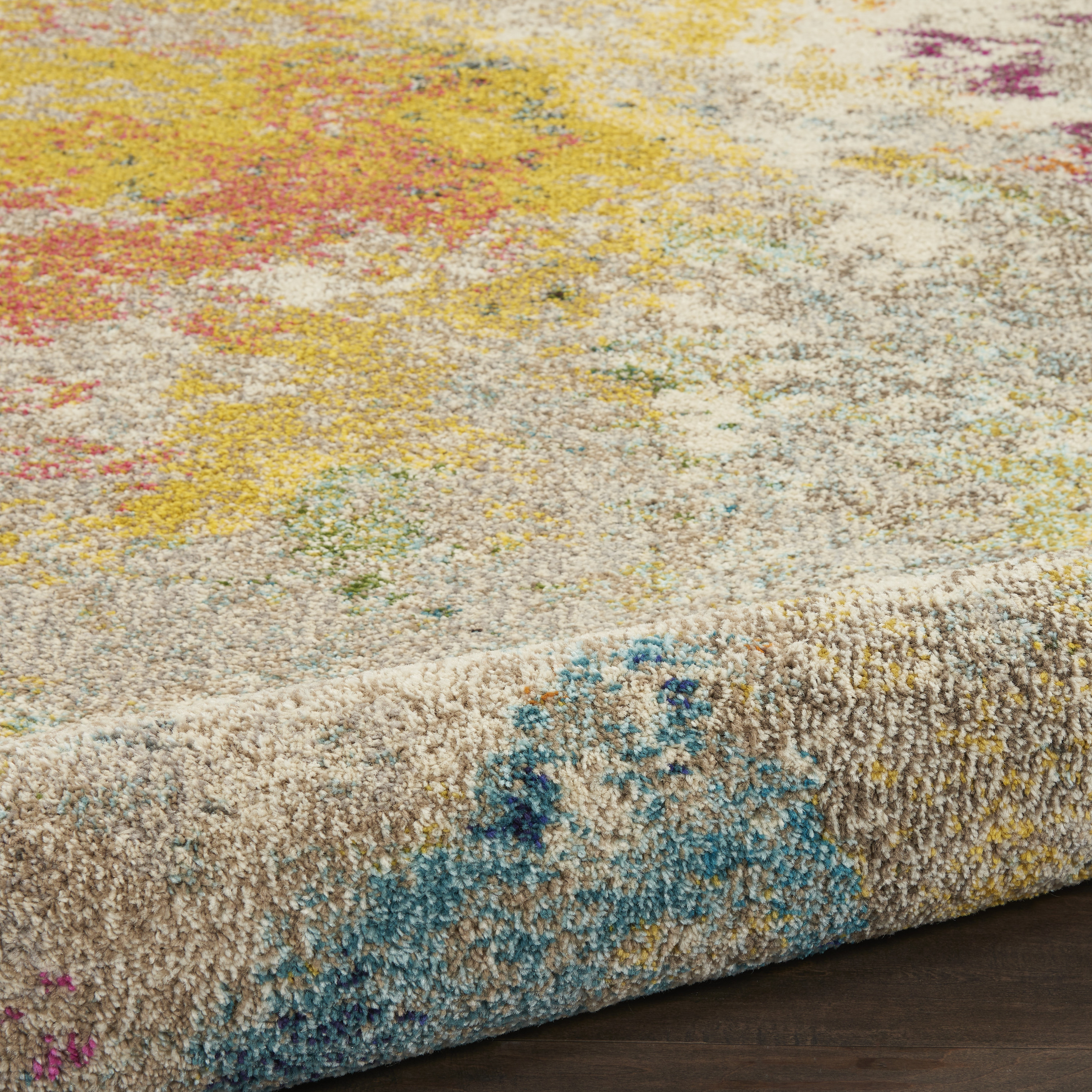 Nourison Celestial 7’10” x Round Ivory Multicolor Modern & Contemporary Indoor Rug