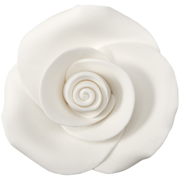 White 2" Rose - Red 3 Free SugarSoft® Premium Edible Decorations