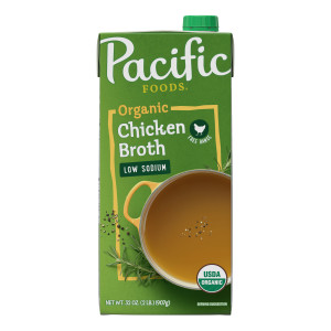 Pacific Foods® Low Sodium Organic Free Range Chicken Broth, 32 oz Carton (Case of 12)