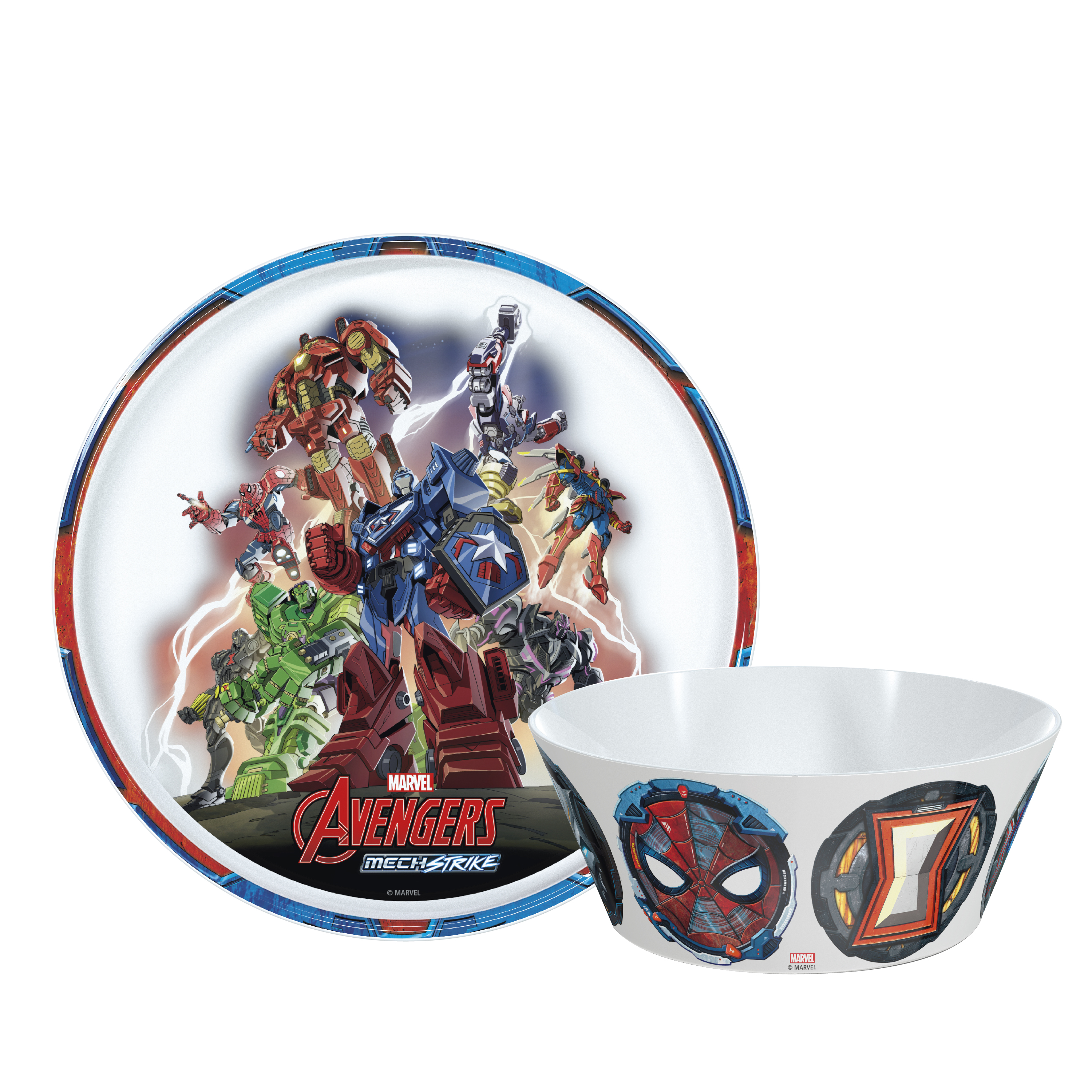 Marvel Comics Kids Dinnerware Set, The Avengers: Mech Strike, 2-piece set slideshow image 1