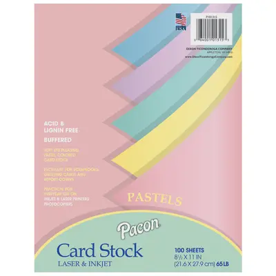 Pacon Card Stock, Pastel,  8-1/2