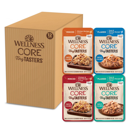 Wellness CORE Tiny Tasters More Variety Seafood & Poultry Variety Pack Front packaging