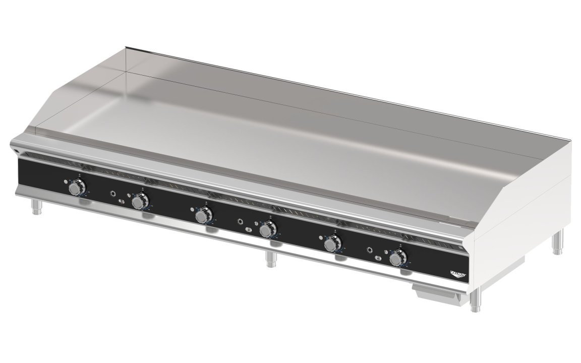 72-inch heavy-duty flat-top gas griddle with thermostatic controls
