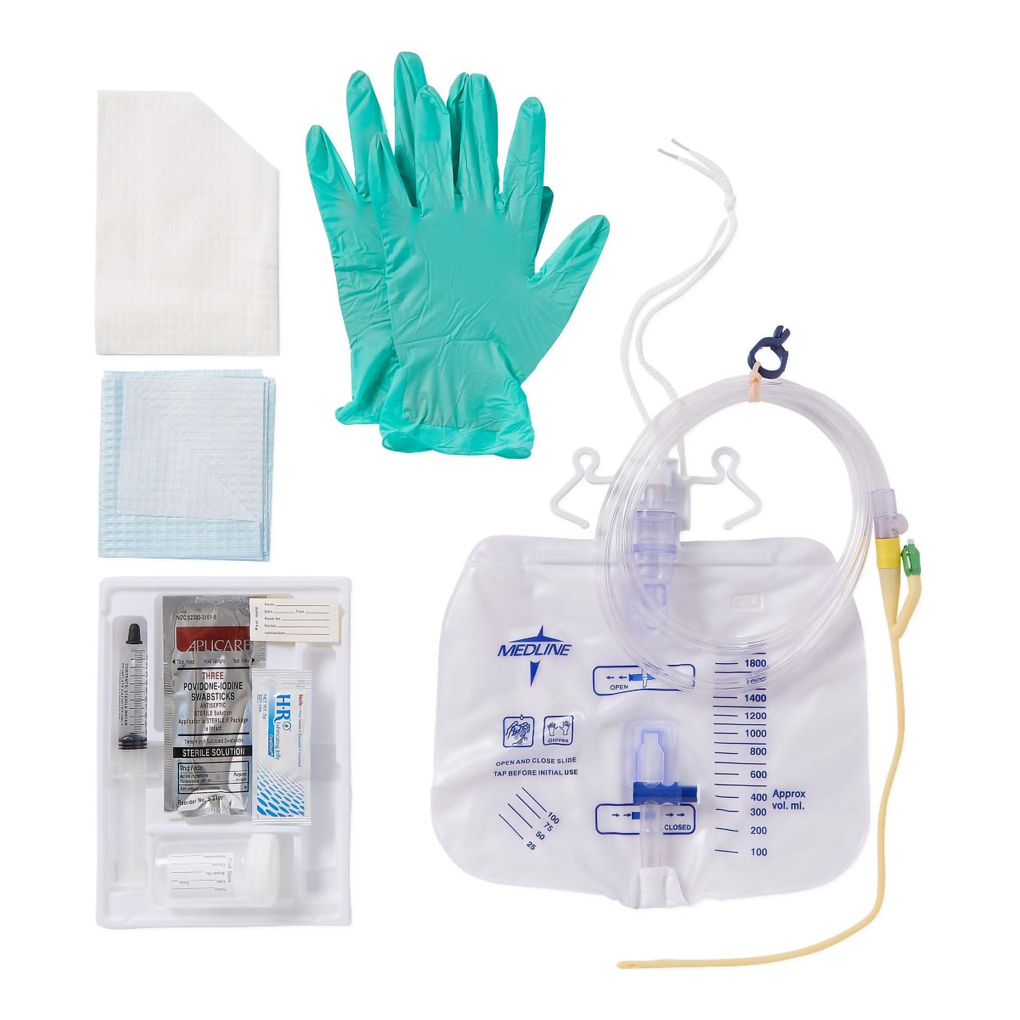 Medline CATHETER TRAY, FOLEY SILI-ELAS4FR 10ML W/BAG (10/CS)