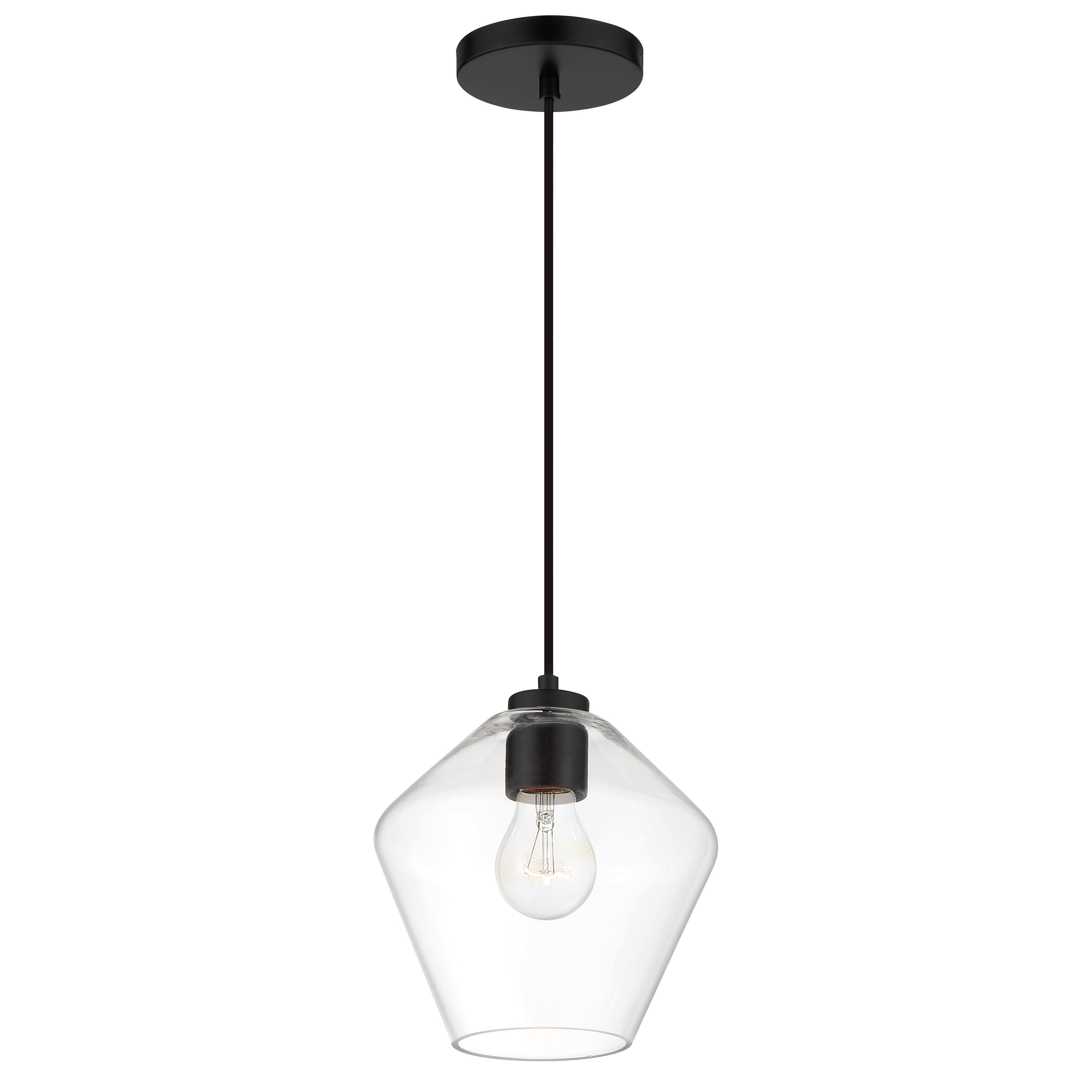 The Clarity pendant combines clean modern lines with industrial charm. Its compact 8.6-inch size and clear glass shade make it perfect for task lighting or grouped installations over kitchen islands. - alternate view