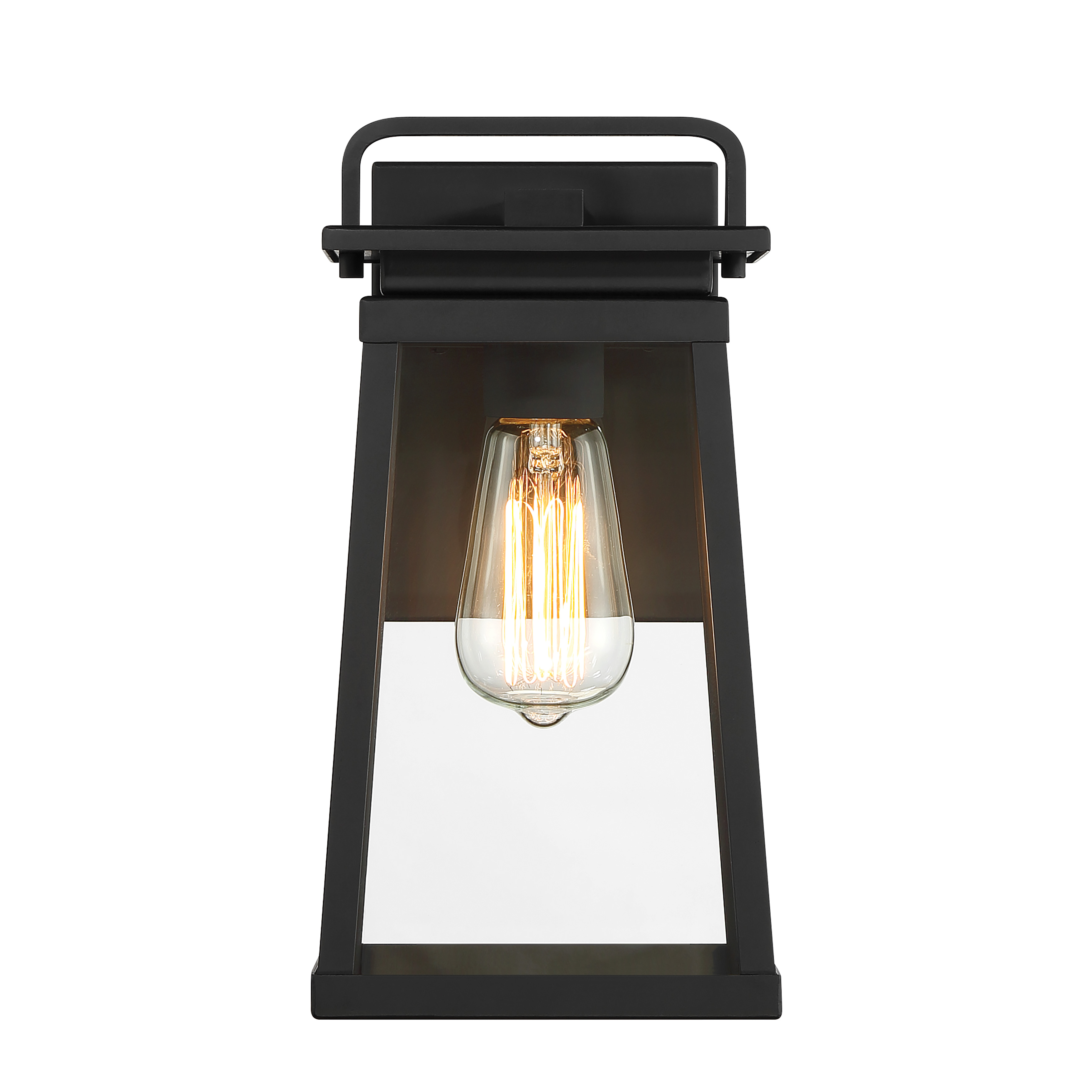 1 Light Outdoor Wall Mount with Aluminum Steel Glass in Coal Finish. - alternate view