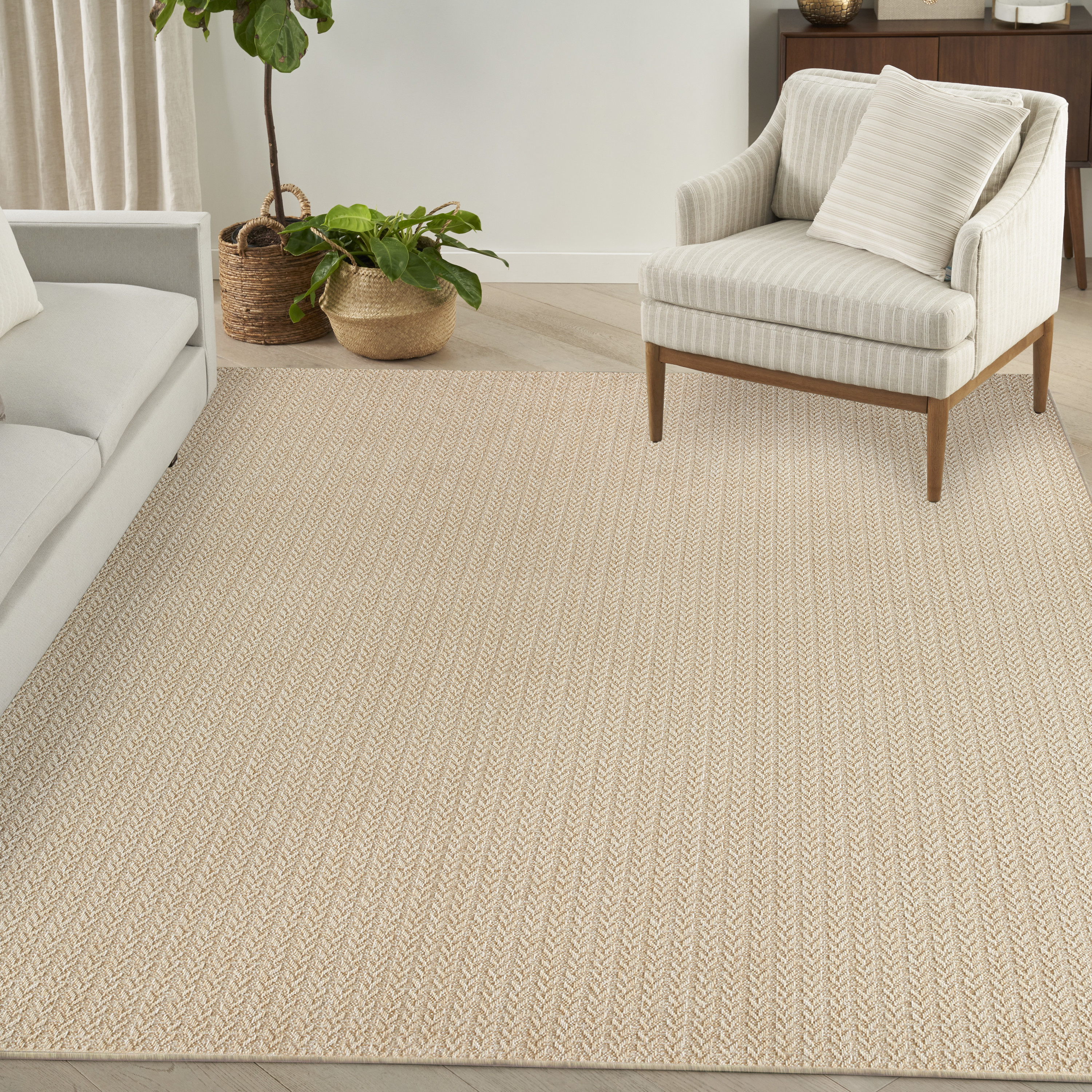 Nourison Tulum 9' x 12' Cream Outdoor Rug