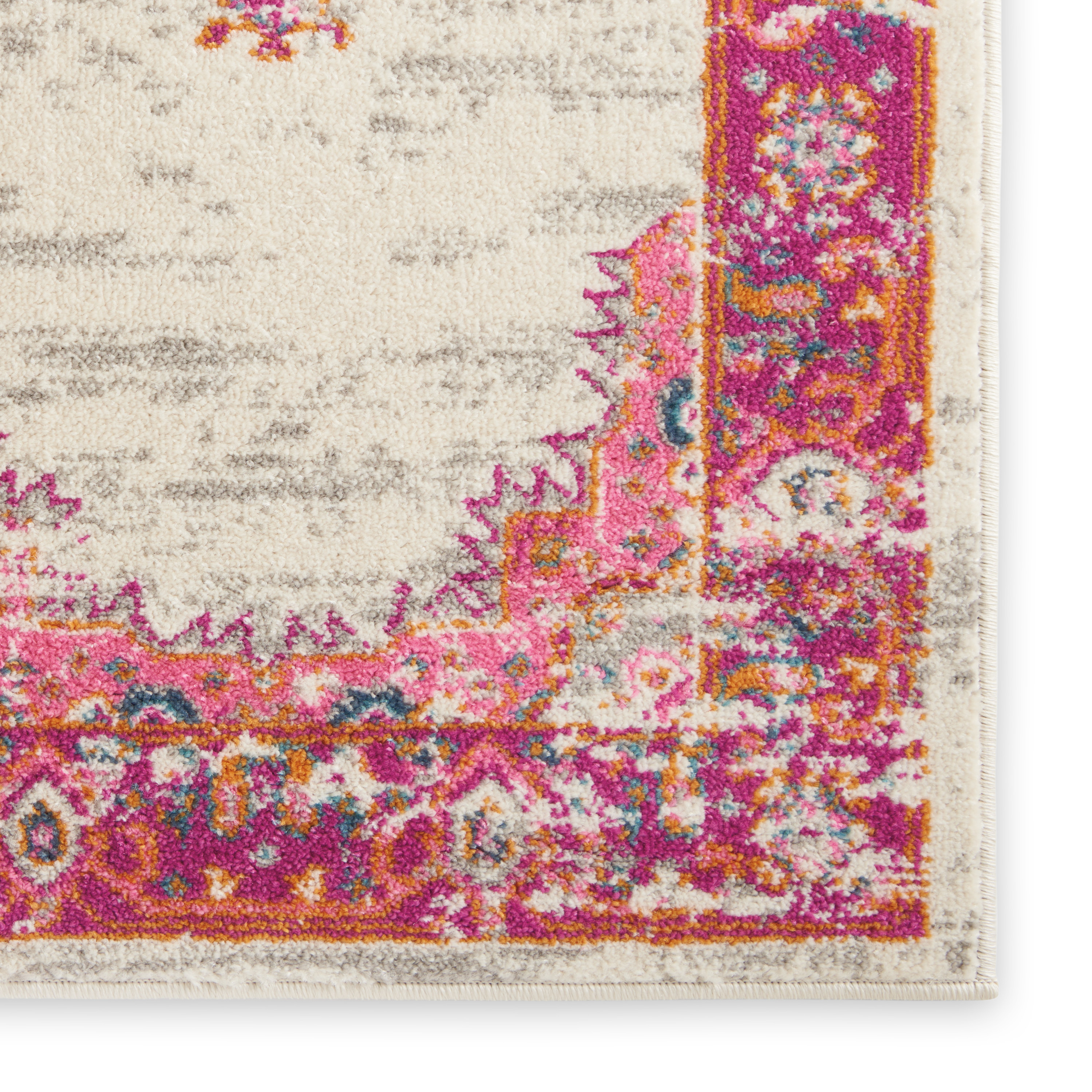 Nourison Passion 12' x 18' Ivory Fuchsia Bohemian Indoor Rug