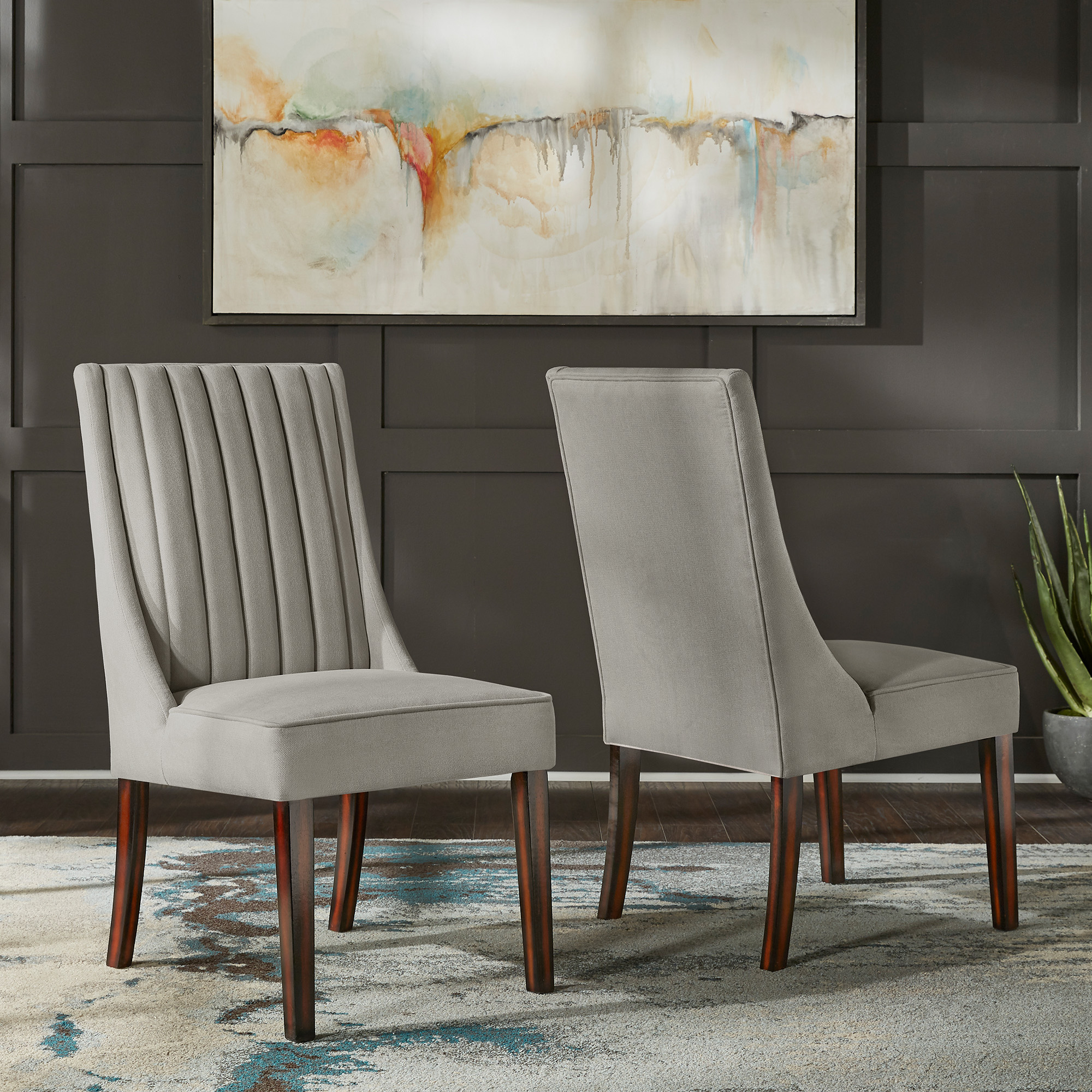 Upholstered Channel Back Dining Side Chair (Set of 2)