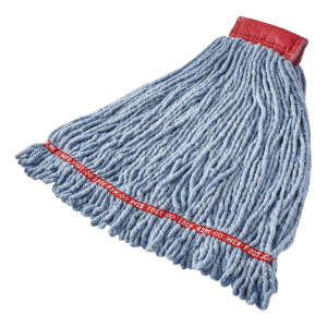 Rubbermaid Commercial, Web Foot®, Blend Looped-End Wet Mop Head with 5" Headband, 24 oz, Blue