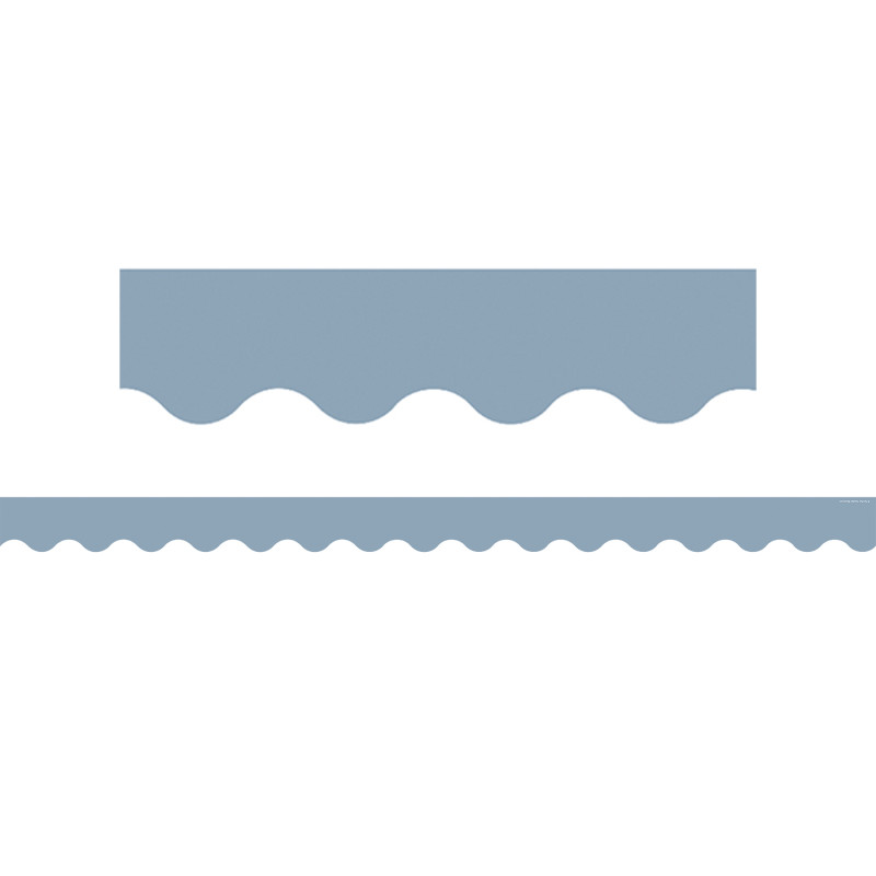 Cottage Blue Scalloped Border Trim, 35 Feet