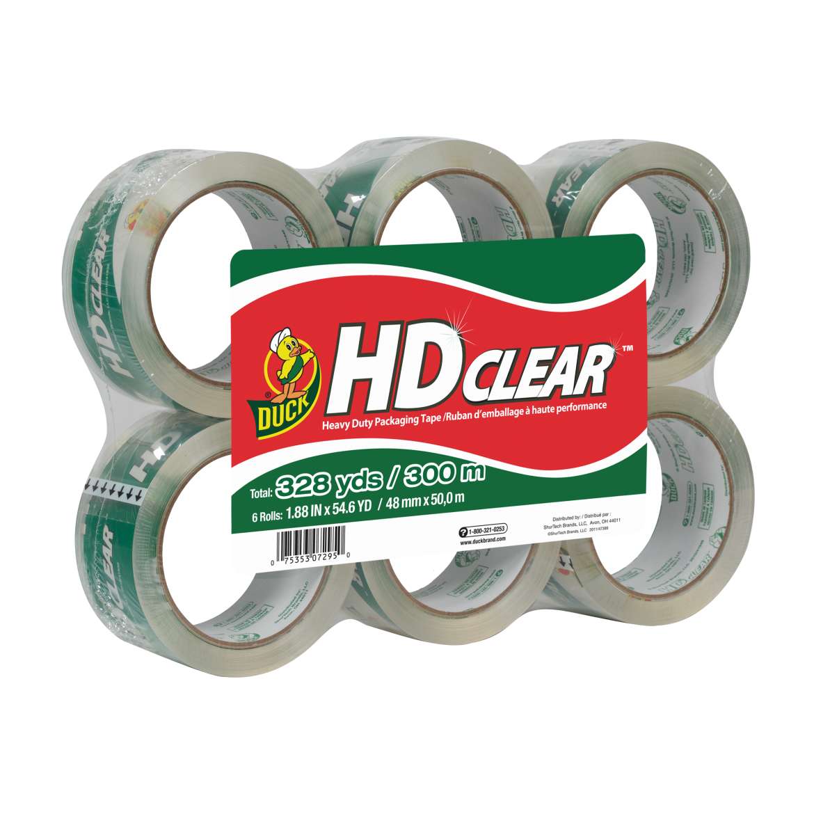 HD Clear™ Heavy Duty Packaging Tape - Clear, 6 pk, 1.88 in. x 54.6 yd. Image
