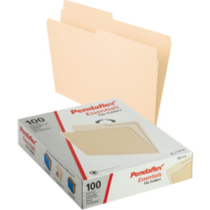 File Folders, Letter Size, Manila, 1/2 Cut, Box of 100
