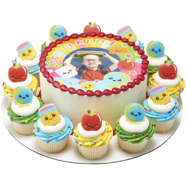 Kawaii Back to School Cupcake Rings