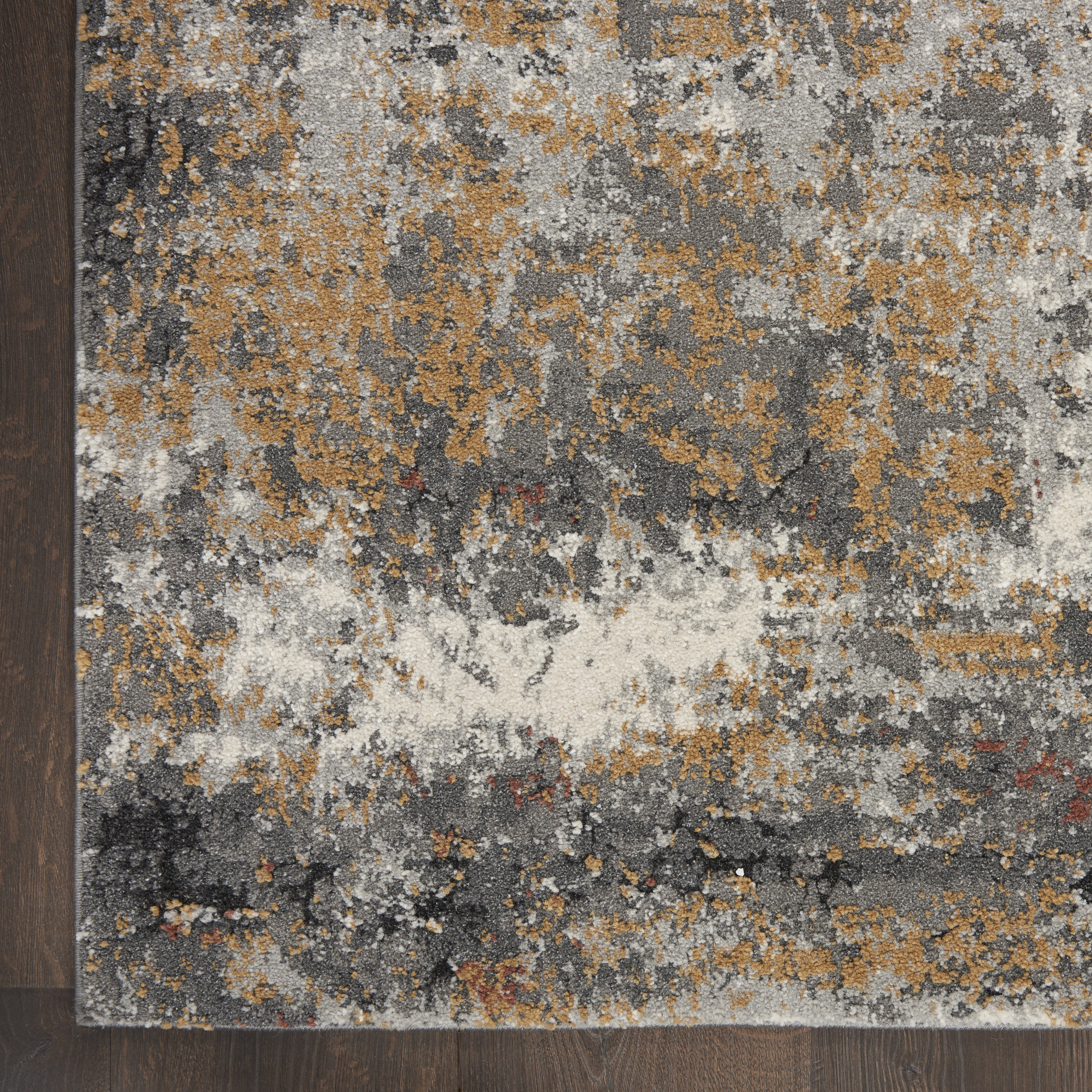 Nourison Tangra 5'3" x 7'3" Grey Multicolor Modern Indoor Rug