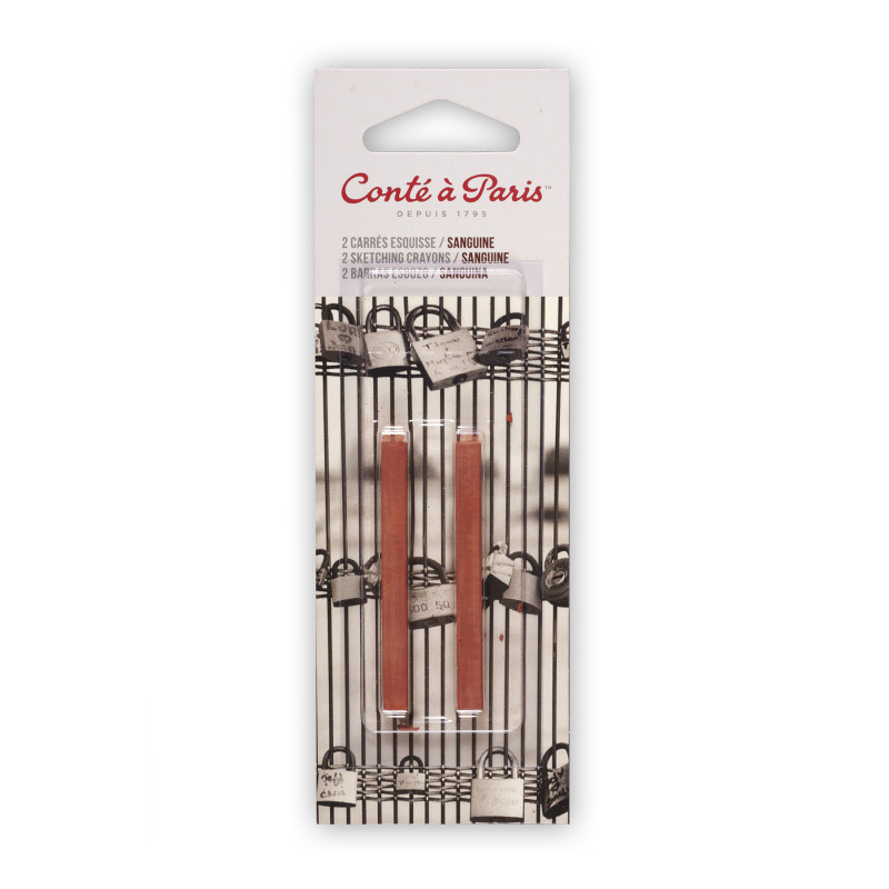 Carrés Esquisse Sketching Pastel Crayons, Sanguine (2450), Pack of 2