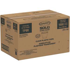 Solo, Ultra Clear™ PET Cups, 9 oz, Squat, Clear