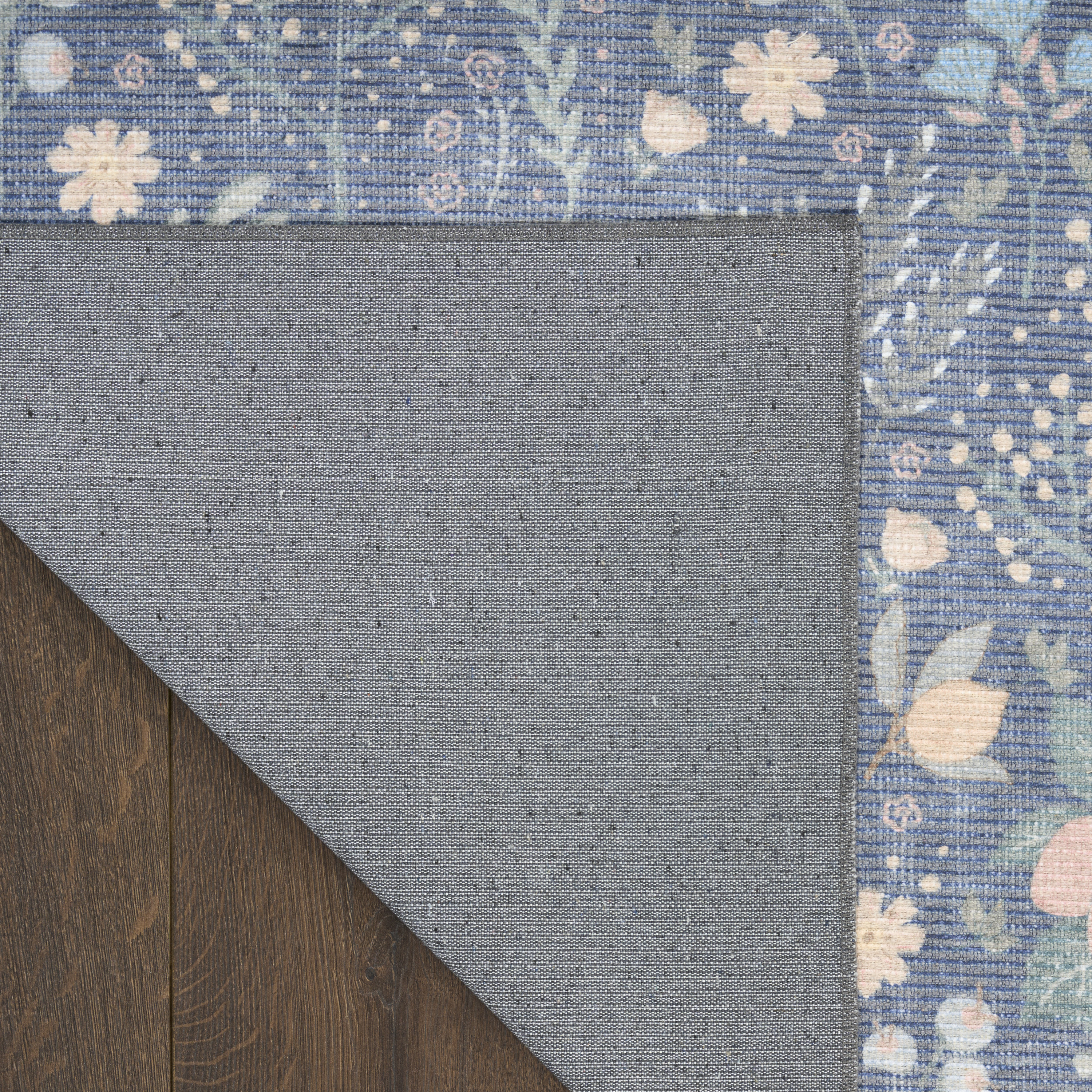 Nourison Botanical Washables 5' x 7' Blue Multicolor Modern Indoor Rug