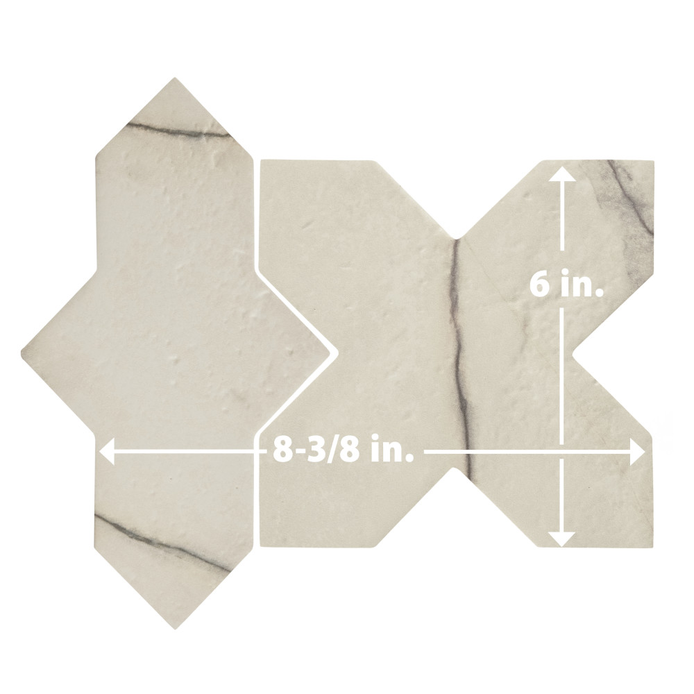 Istanbul Squire Shield Day with Day Cross 6 in. x 8-3/8 in. Porcelain Floor and Wall Tile
