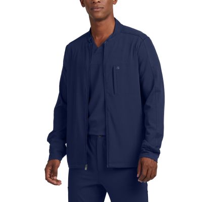 White Cross CRFT WJ705 NEW Men&#8216;s 3-Pocket Fluid Resistant Zip Front Scrub Jacket-White Cross