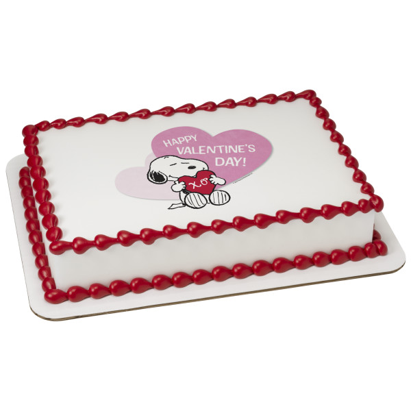 Peanuts® Snoopy® Happy Valentine's Day PhotoCake® Edible Image®