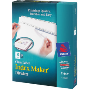 8-Tab Binder Dividers with Labels, 25 Sets