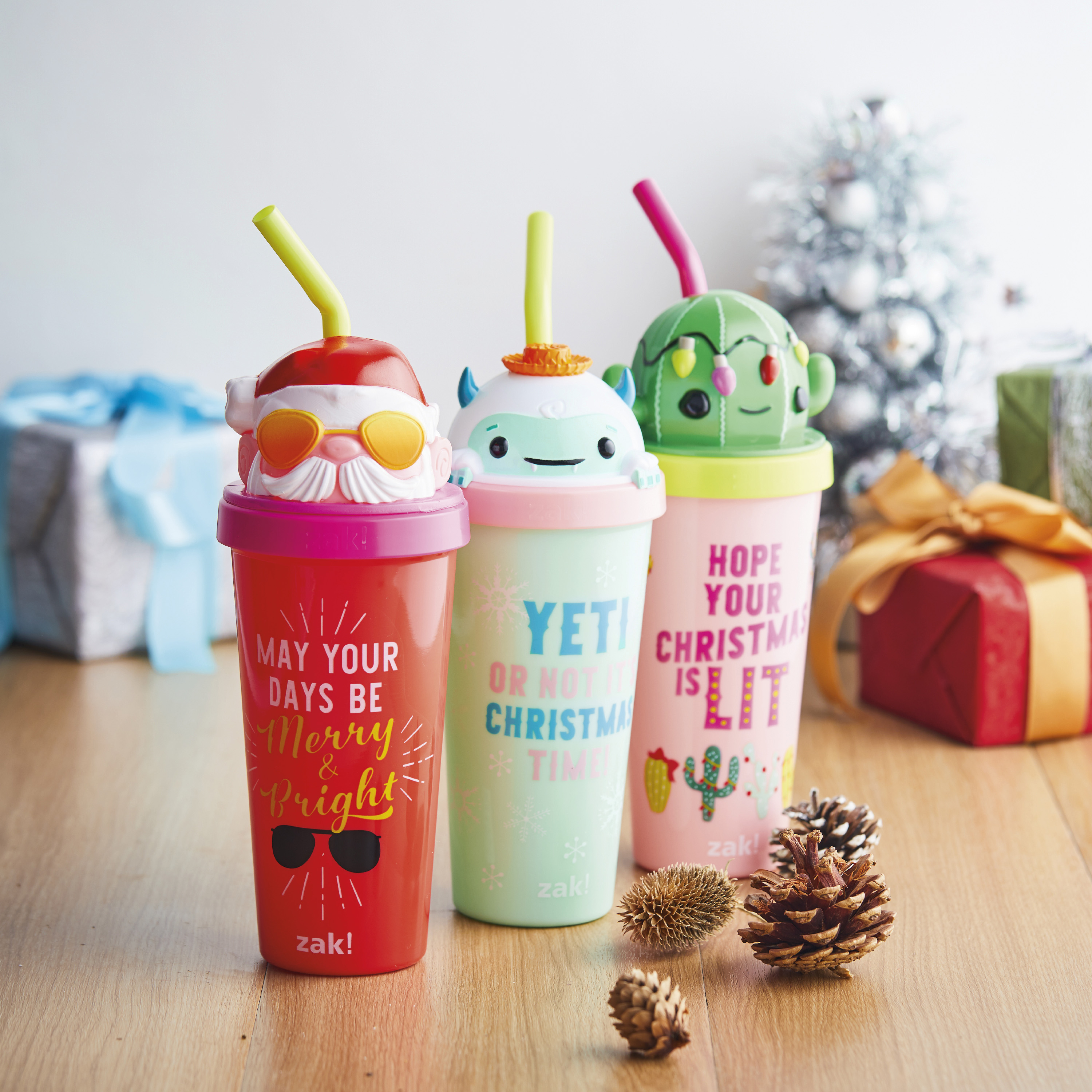 Zak Holiday 18 ounce Reusable Plastic Tumbler, Cactus slideshow image 7 Zak Holiday 18 ounce Reusable Plastic Tumbler, Cactus slideshow image 7