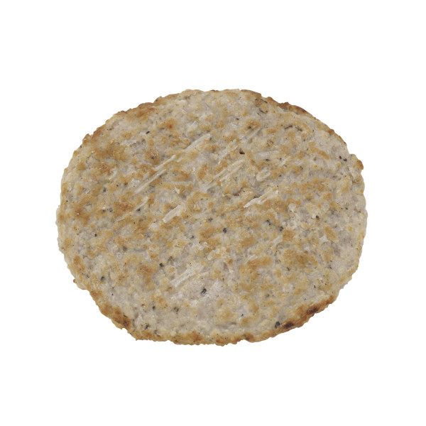 FAST 'N EASY(r) All Natural Sausage Patty, Cooked, 120/1.33 oz, 10 lb . C1C0 - Front Center Out of Package (Hi Res)