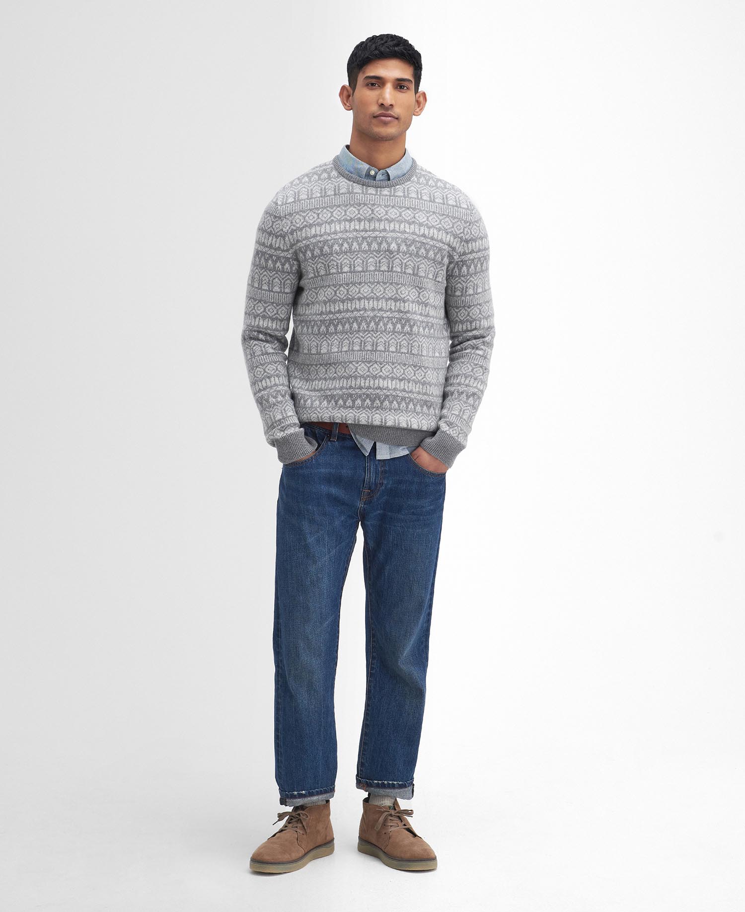 Stonebeck Fairisle Crew Neck Jumper image number 1