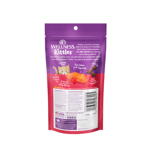 Wellness Kittles Salmon & Cranberry back packaging