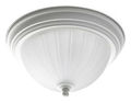 Decorative Fixture Close-to-Ceiling Indoor (1) Lamp 11-3/8 in. Diameter White Etched Ribbed Melon Glass Cover