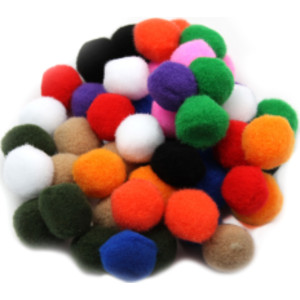 Creative Arts by Charles Leonard Pom-Poms, 1 Inch, Assorted Colors, 50