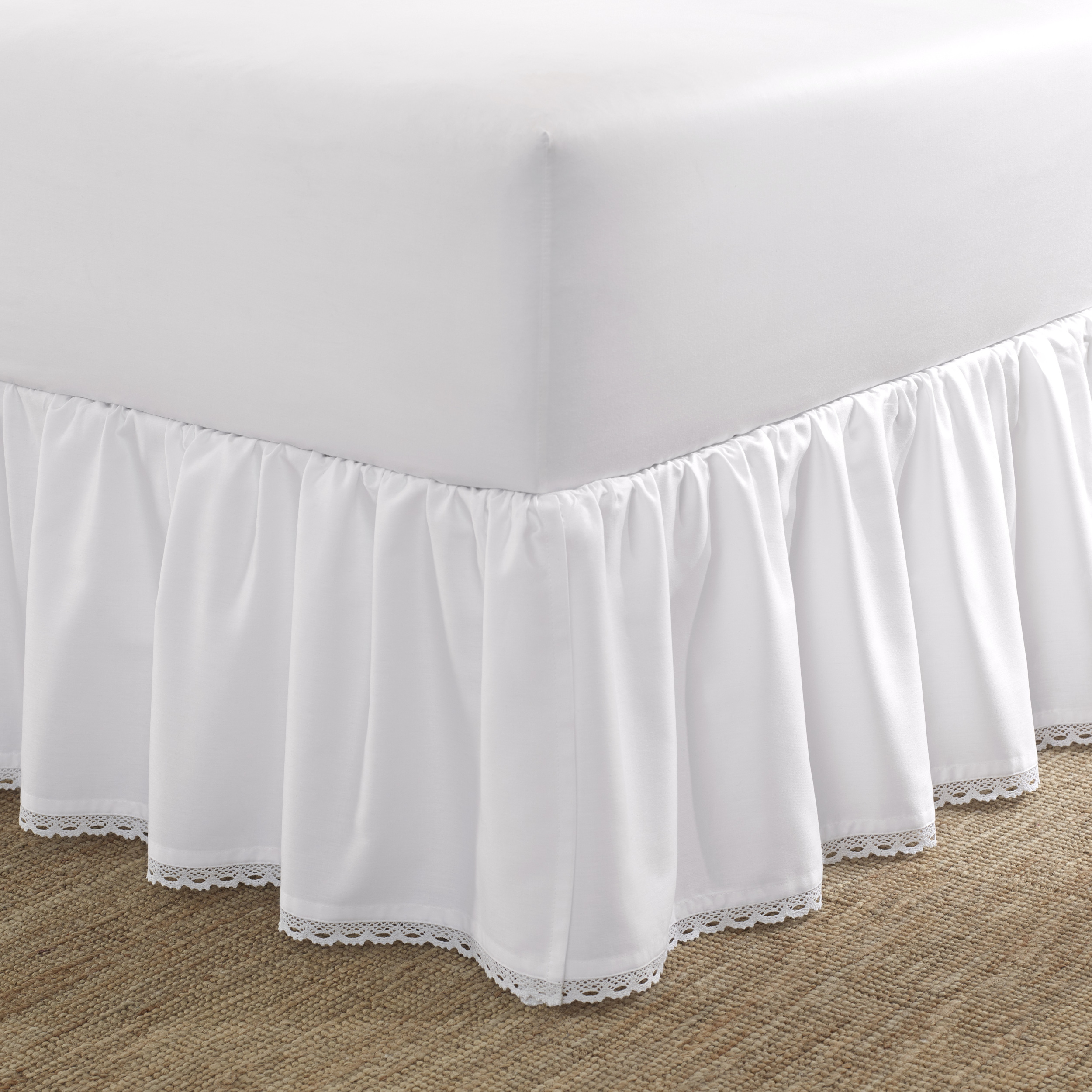 Falda de cama con volantes de algodón Laura Ashley (marfil sólido) - Imagen 7 de 12