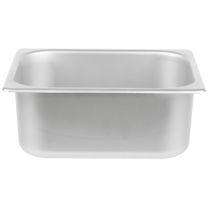 Half-size 4-inch-deep stainless steel deli pan