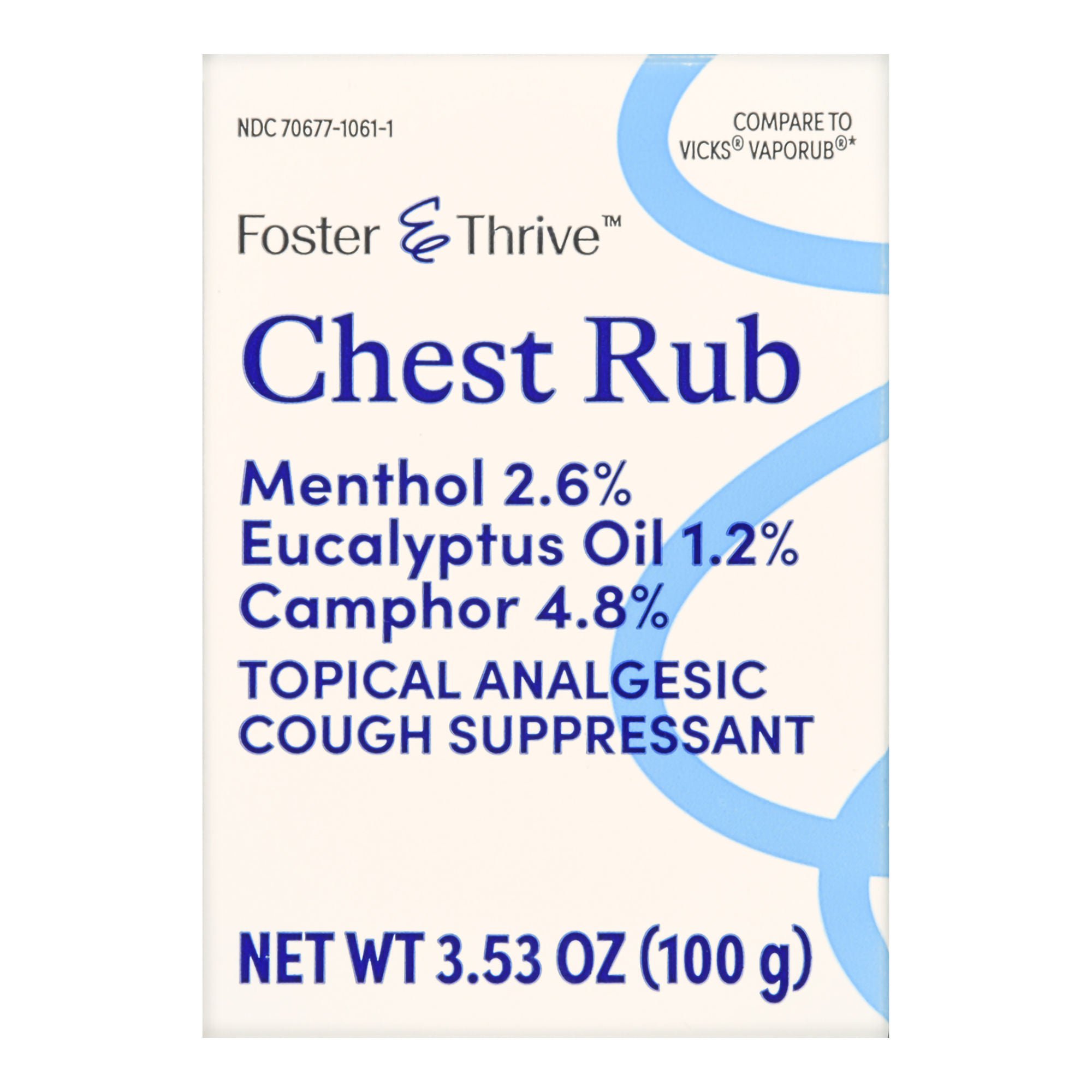 Foster & Thrive™ Chest Rub 2.6% Menthol 1.2% Eucalyptus Oil 4.8% Camphor
