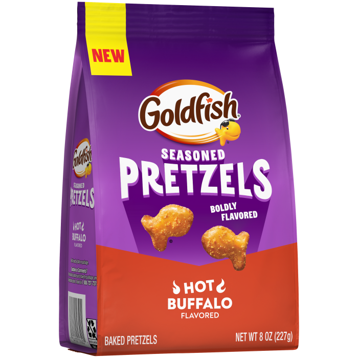 Goldfish® Hot Buffalo Seasoned Pretzels, 8 oz, bag - Left Angle Image