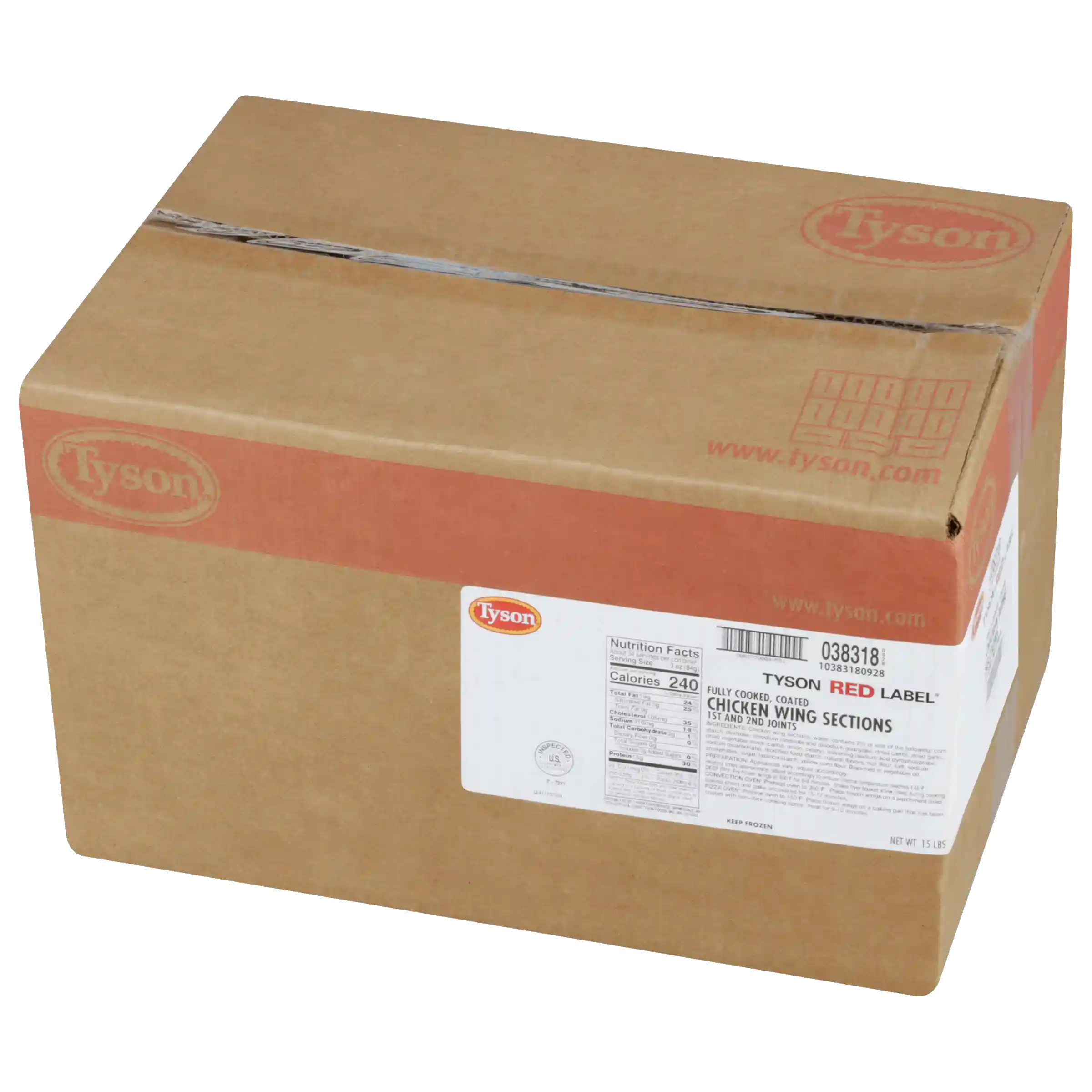 Tyson Red Label® Fully Cooked Coated Oven Roasted Bone-In Chicken Wing Sections, Jumbo_image_5
