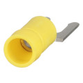 Fork Terminals, Tin-Plated, Vinyl, Copper, Yellow