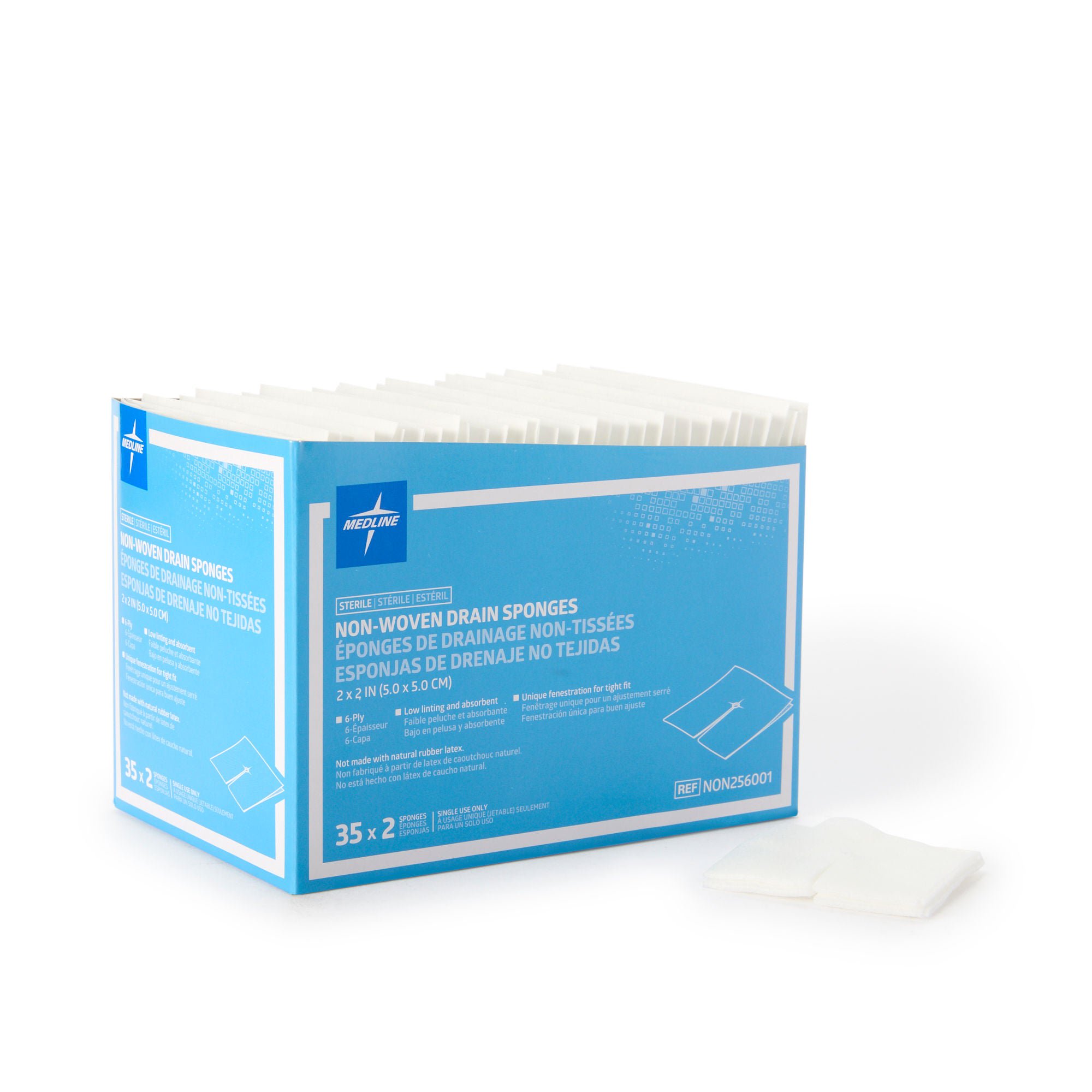 Medline SPONGE, DRN IV N/WOVNSTR 2"X2" (2/PK 35PK/BX 20BX/CS)