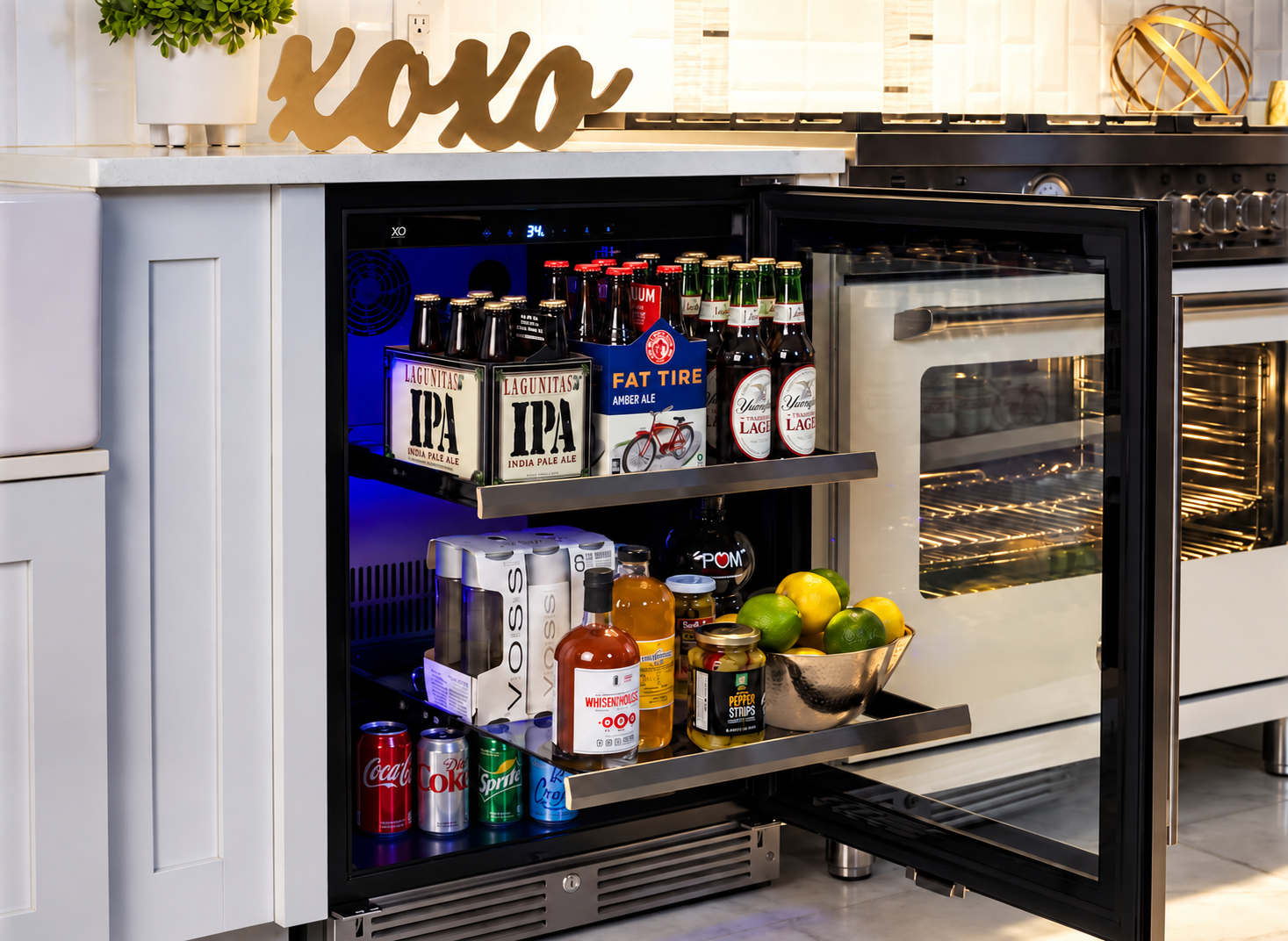 FULL-EXTENSION GLASS SHELVES