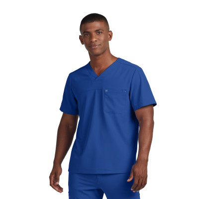 White Cross CRFT WT131 NEW Men&#8216;s 2-Pocket Tuckable Wrinkle Resistant Scrub Top-White Cross