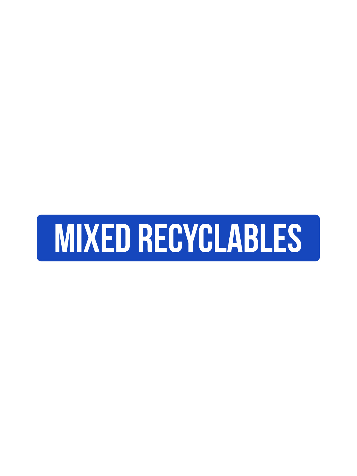Busch Systems Fusion Series waste and recycling container lid label for mixed recyclables