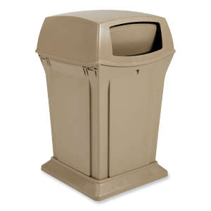 Rubbermaid Commercial, Ranger, 35 gal, Resin, Beige, Square, Receptacle