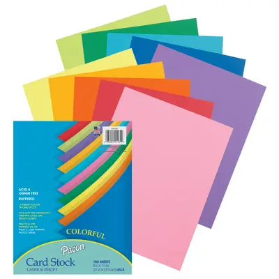 Pacon Card Stock, 10 Assorted Colors, 8-1/2