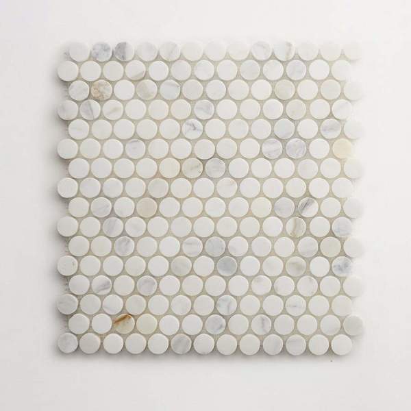 clé calacatta gold | penny round mosaic sheet 